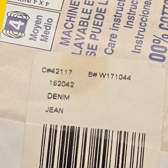 Bernat Handicrafter Cotton Twists Worsted Yarn 1 Skein 12oz/603yds in Denim Jean - Picture 3 of 8